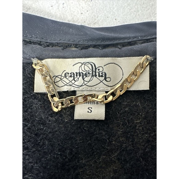 Vintage Camellia Boutique Angora Rabbit Hair Y2K Floral Cardigan Diamond Buttons - Picture 4 of 13